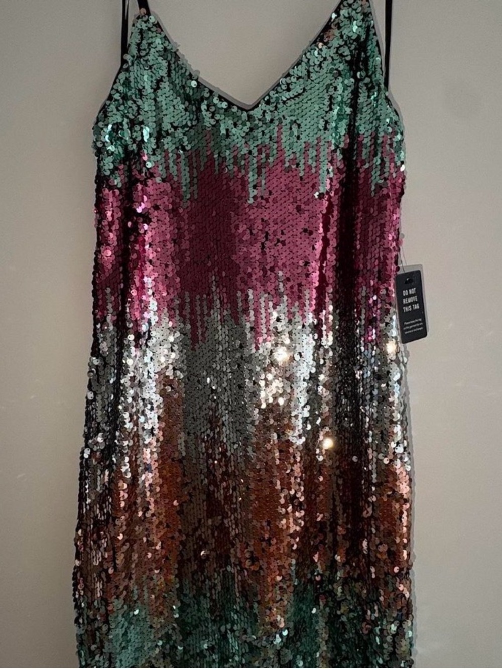 Express Multicolor Sequin Slip Mini Dress - Picture 1 of 2